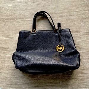 Michael Kors navy medium leather satchel